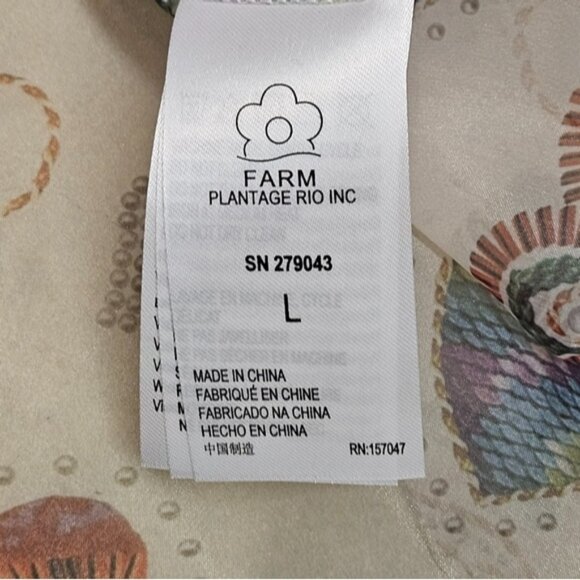 FARM Rio Anthropologie Sheer Heart Puff Sleeve Mini Dress In White Size L NWT - Picture 9 of 12